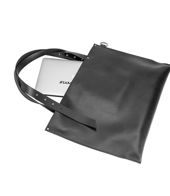 Large Handbag Adele - Genuine Black Leather