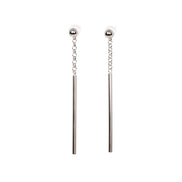 Dots Falling Earrings - Rose Gold and Silver