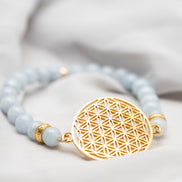 Flower Of Life Bracelet - Aquamarine
