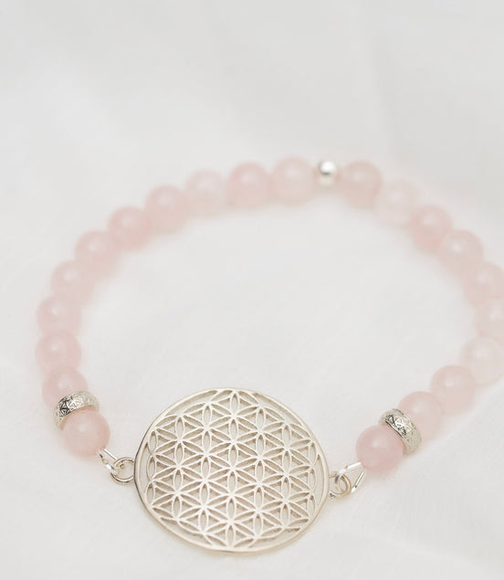 Flower Of Life Bracelet - Rose Quartz