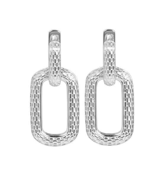 Honey Bee Hoopy Link Charm Earrings