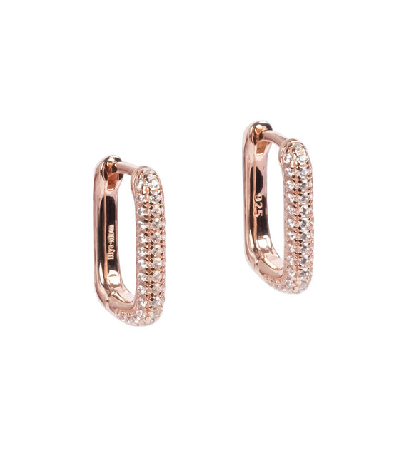 Metropolitan Glow White Earrings - Rose Gold and Silver