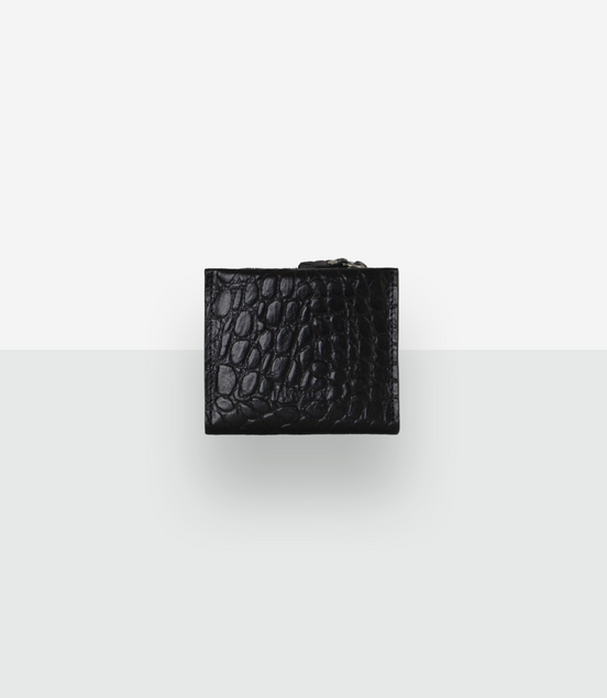 Classic Leather Wallet MINI TAAL - Black Croco