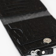 Classic Leather Wallet MINI TAAL - Black Croco
