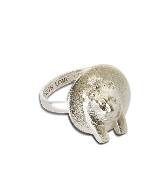 Sekhmet Fire Necklace Ring - Silver