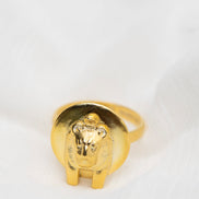 Sekhmet Fire Necklace Ring - Gold