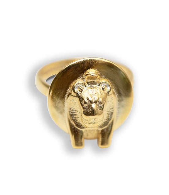 Sekhmet Fire Necklace Ring - Gold