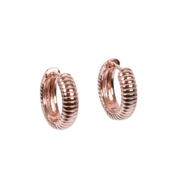 Serena Hoopy Earrings - Rose Gold and Silver