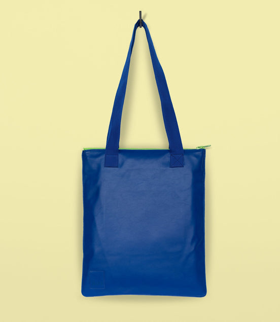 Handmade Leather Tote - Royal Blue