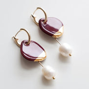 Arp Pearl And Porcelain Earrings - Burgundy