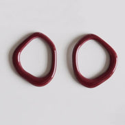 Arp Pearl and Porcelain Hoops- Burgundy
