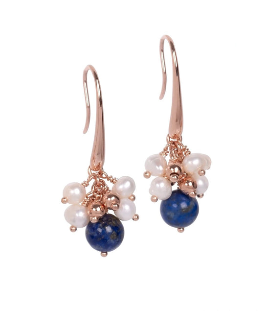 Cherie Lustre Earrings - Rose Gold and Silver