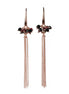 Cherie Black Tassel Earrings - Rose Gold and Silver
