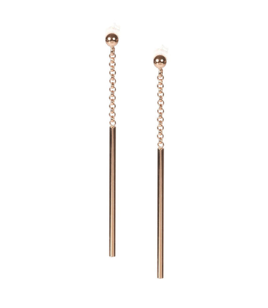 Dots Fixed Earrings - Rose Gold and Silver