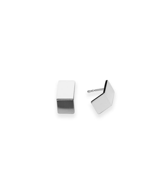 Folded Tiny Silver Earrings