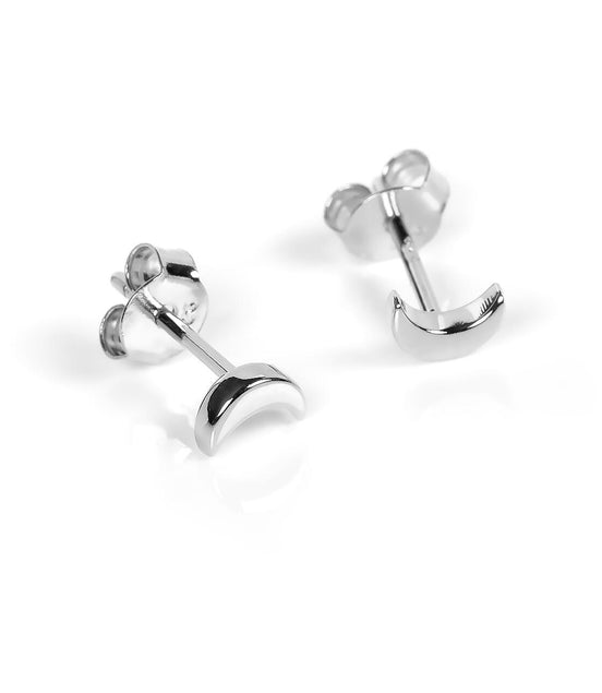 Half Moon Earrings - Rose Gold and Silver