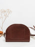 Leather Handbag Half Moon - Cognac