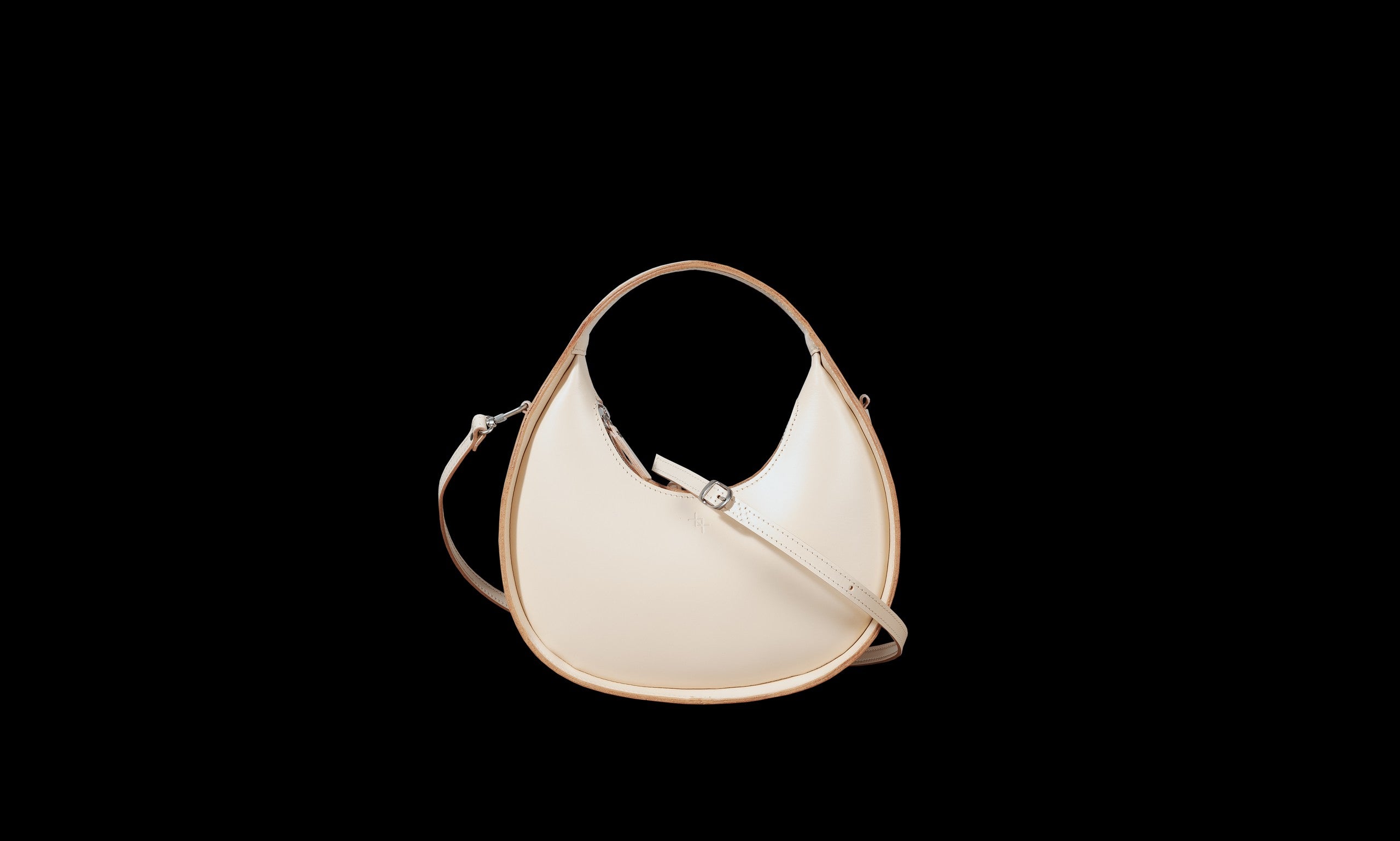 Leather Handbag Mini Moon - Cookie