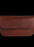 Leather Handbag Model Baguette with Two Straps - Cognac