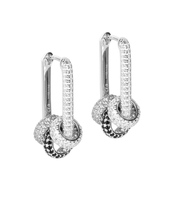 Metropolitan Glow White ZC L Rolling Charm Earrings