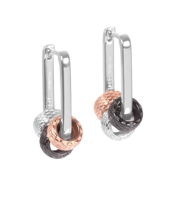 Metropolitan Hoops Rolling Charm - Rose Gold and Silver
