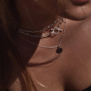Paper Clip Choker - Silver