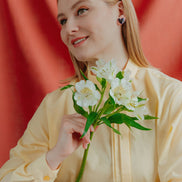 Porcelain Heart Studs -  Blue