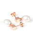 Solid Pearl Drop Earrings - Rose Gold and Silver