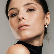 Solid Pearl Drop Earrings - Rose Gold and Silver