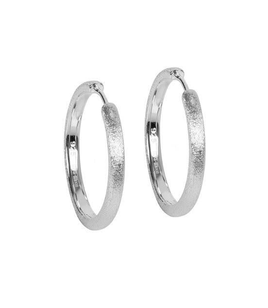 Sugar Hoops L Earrings - Rose Gold and Silver