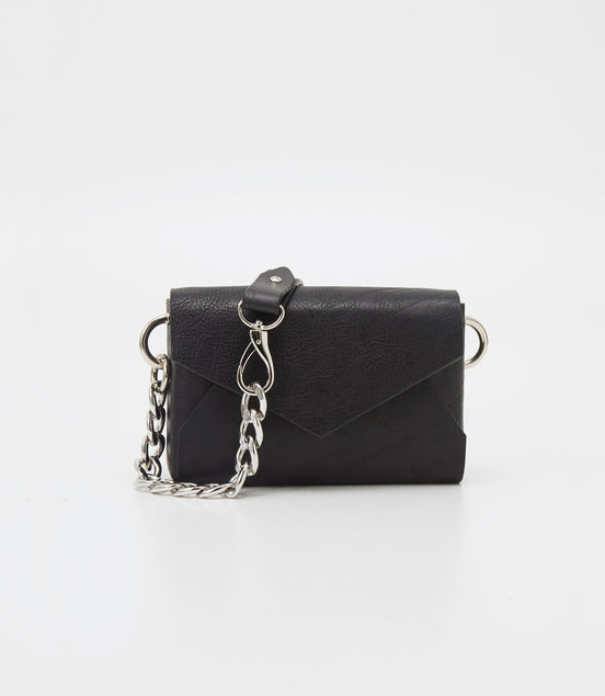 Handmade Leather Envelope Bag - Black